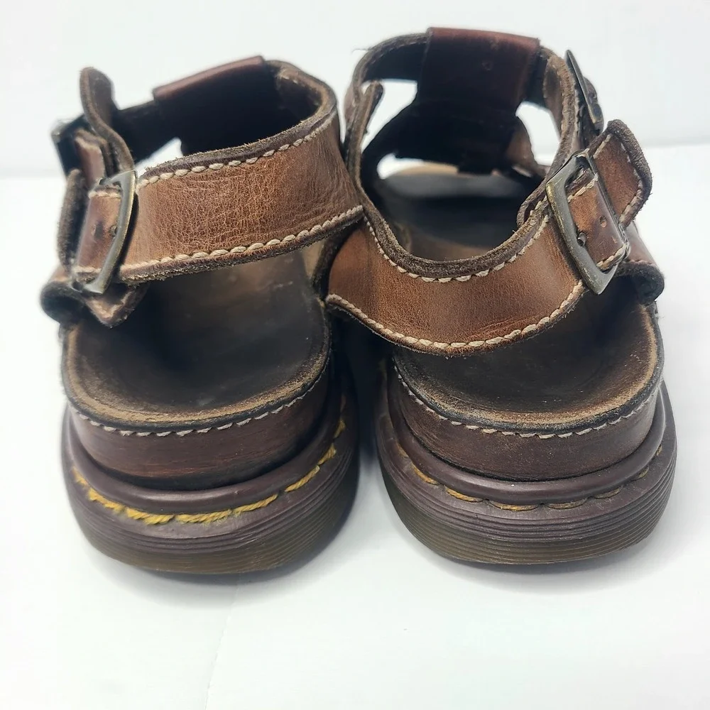 Vtg Y2K Doc Marten Chunky Fisherman Brown Leather Sandals Mens 10 US England
